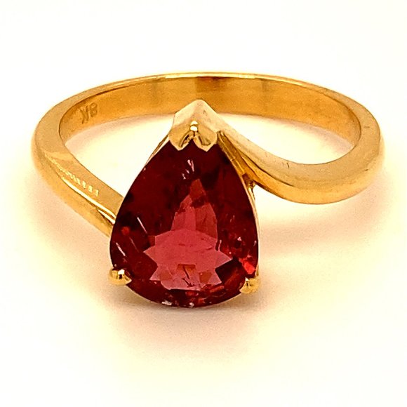 Rubellite 2.68ct Solid 18K Yellow Gold Ring - Picture 1 of 6
